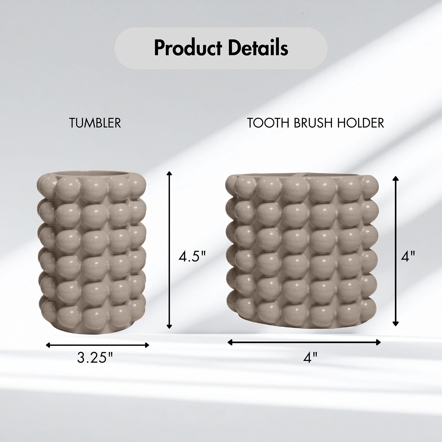 Better Trends Nova Collection 2PC Toothbrush Holder and Tumbler Set