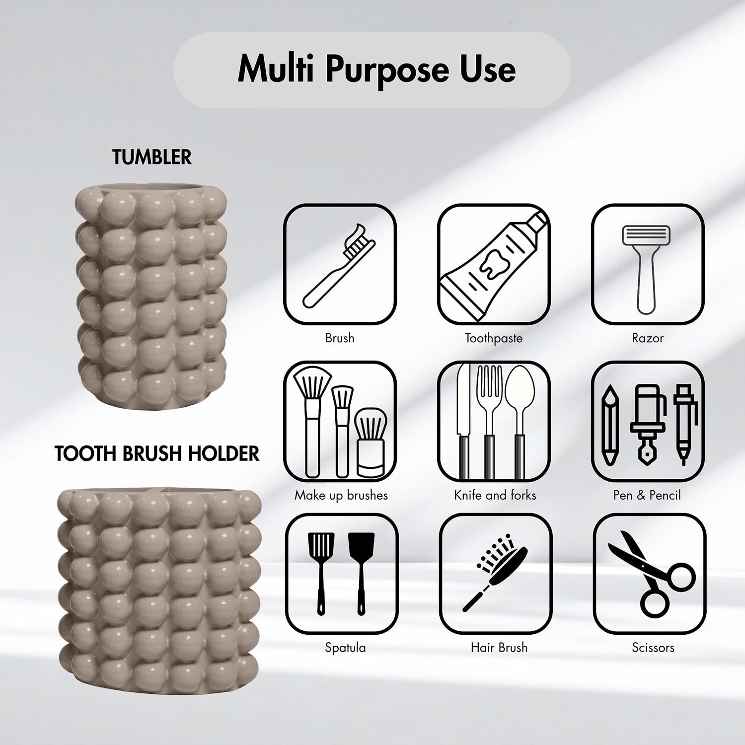 Better Trends Nova Collection 2PC Toothbrush Holder and Tumbler Set
