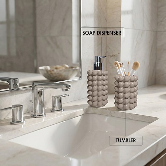 Better Trends Nova Collection 2PC Soap Dispenser and Tumbler Set