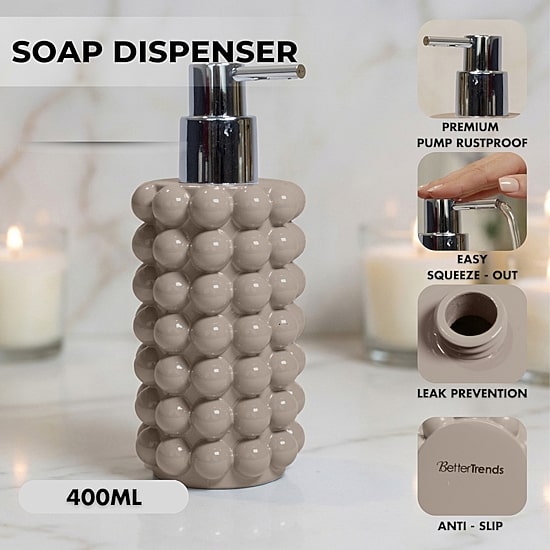 Better Trends Nova Collection 2PC Soap Dispenser and Toothbrush Holder Set