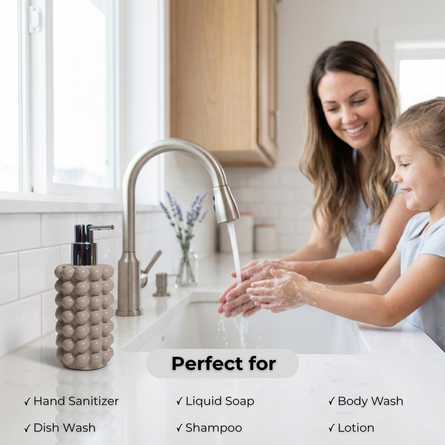 Better Trends Nova Collection 2PC Soap Dispenser and Toothbrush Holder Set