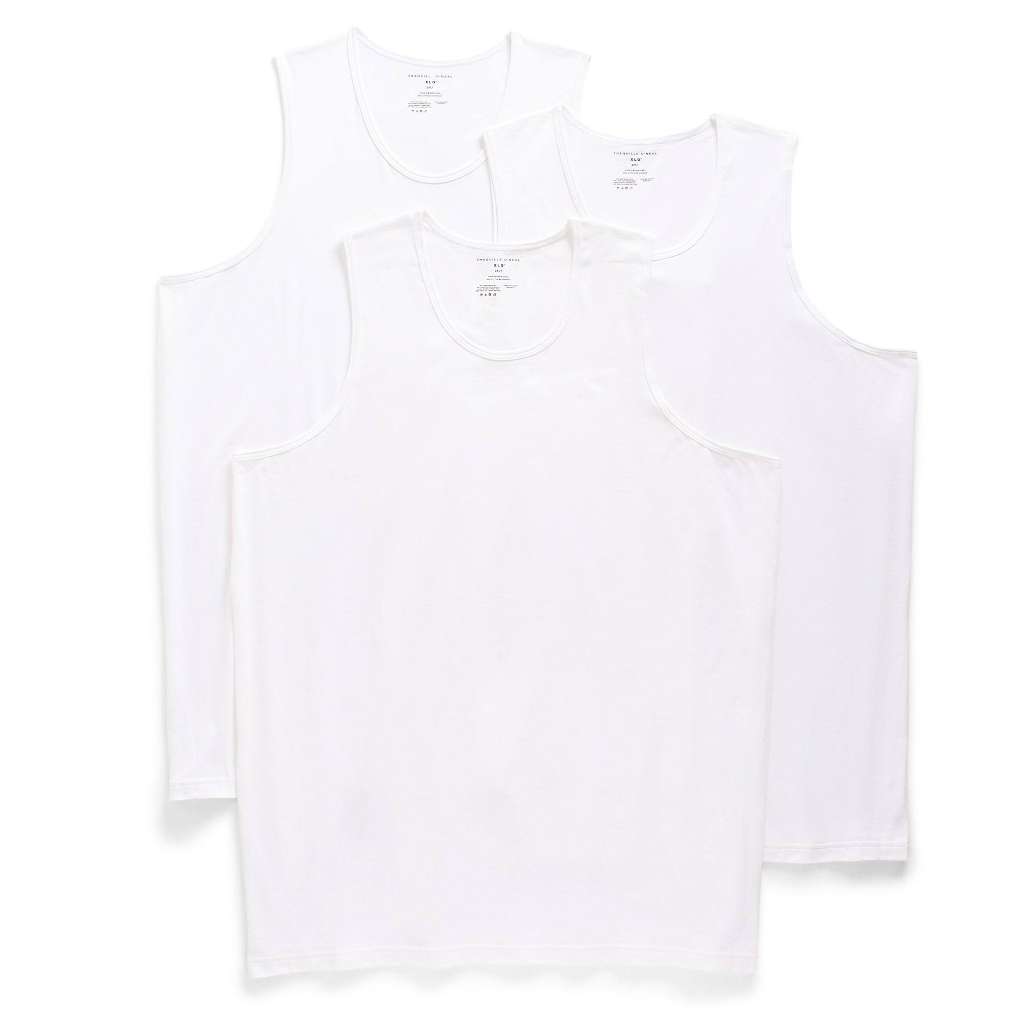 Shaquille O'Neal XLG™ Activated Cooling Mens Crew Neck Sleeveless 3 Pack Big and Tall Tank