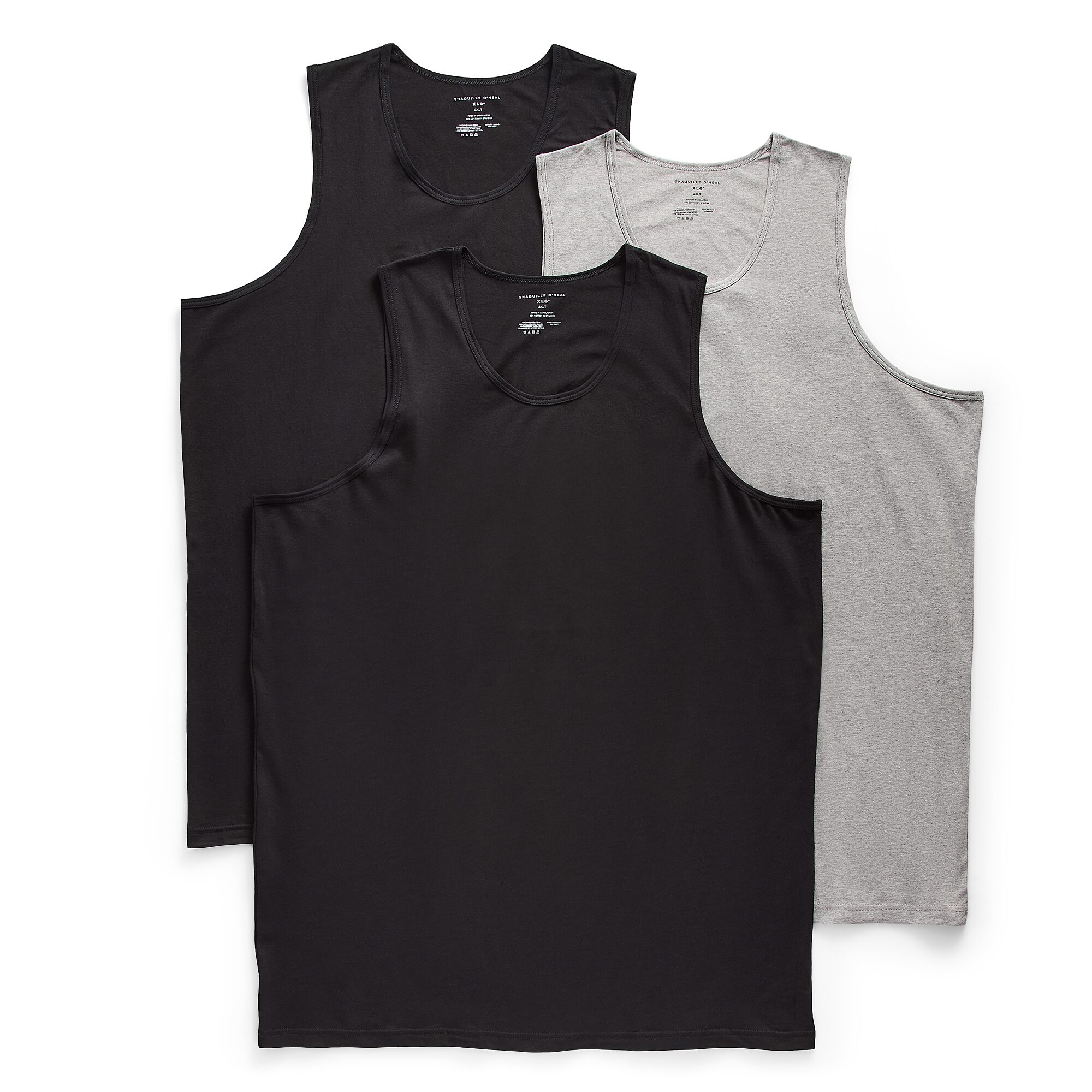 Shaquille O'Neal XLG™ Activated Cooling Mens Crew Neck Sleeveless 3 Pack Big and Tall Tank