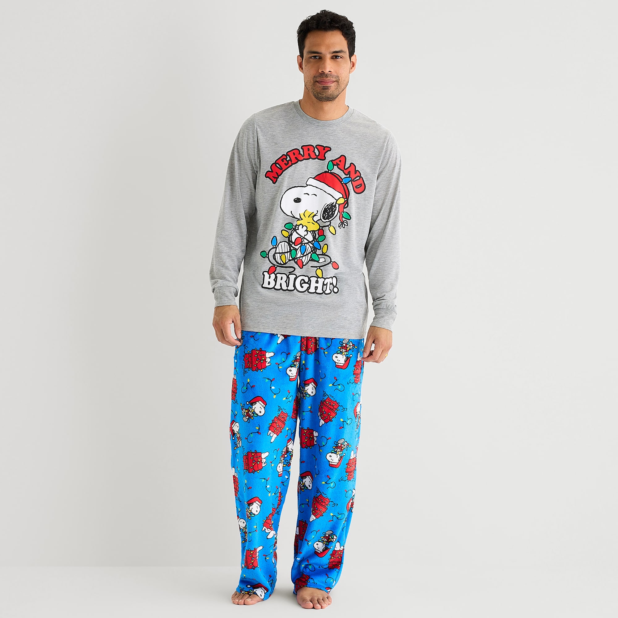 Mens Peanuts Long Sleeve 2-pc. Pajama Set