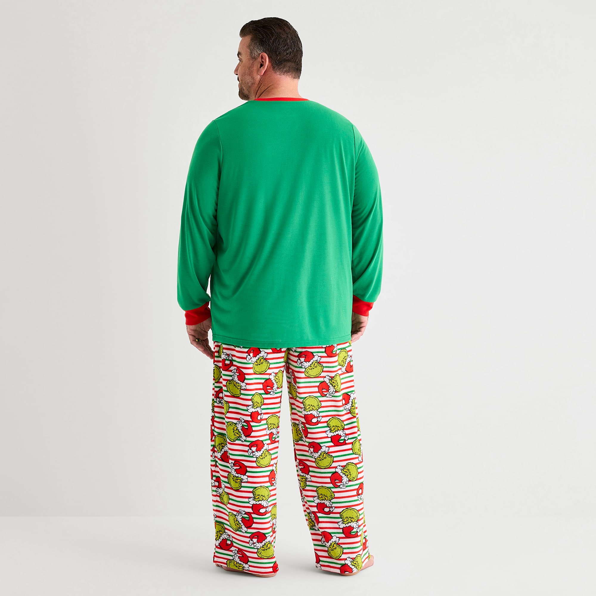 Mens Grinch Long Sleeve 2-pc. Pajama Set