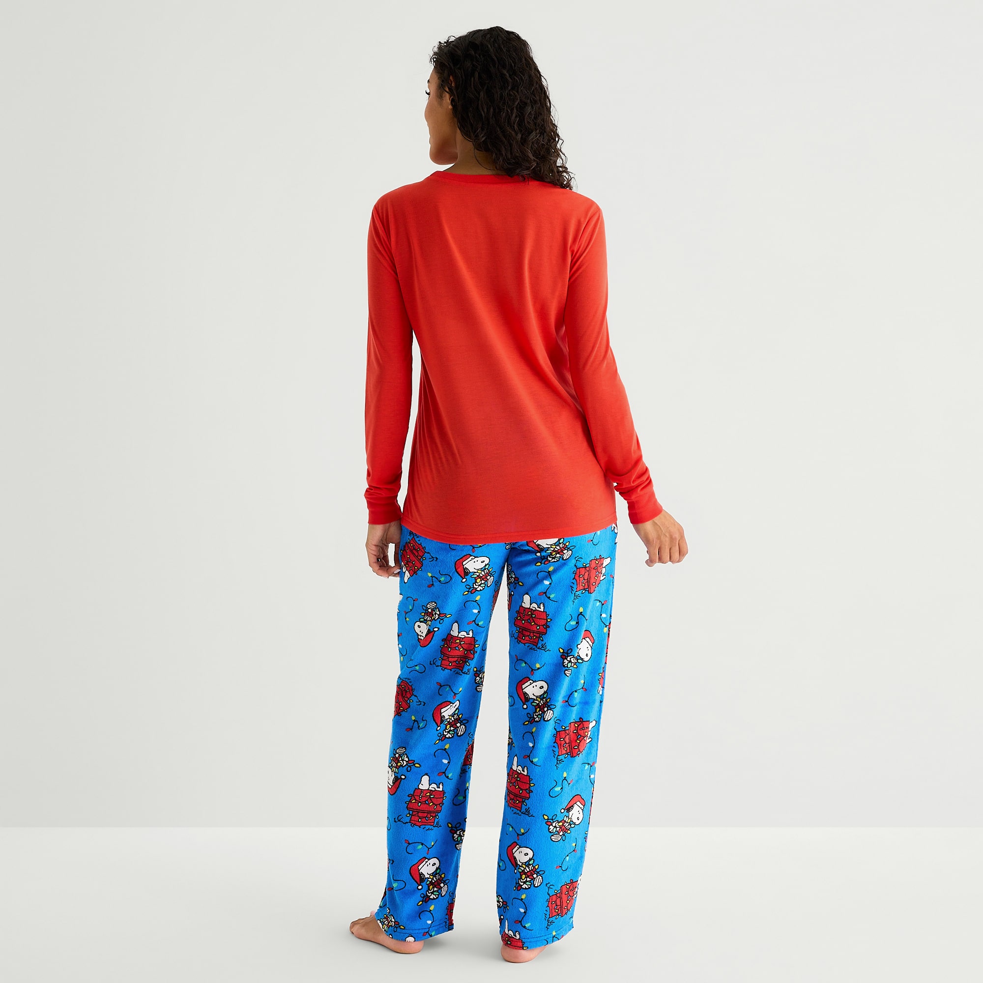 Womens Peanuts Long Sleeve 2-pc. Pajama Set