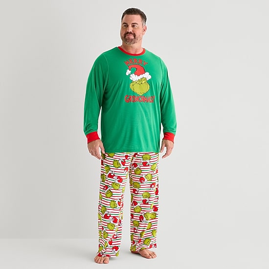 Mens Dr. Seuss Grinch Long Sleeve 2-pc. Matching Family Pajama Set