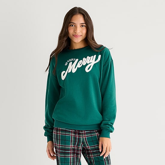 North Pole Trading Co. Unisex Adult Fleece Crew Neck Long Sleeve Matching Family Pajama Top
