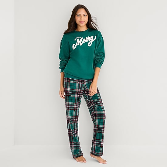 North Pole Trading Co. Unisex Adult Fleece Crew Neck Long Sleeve Matching Family Pajama Top