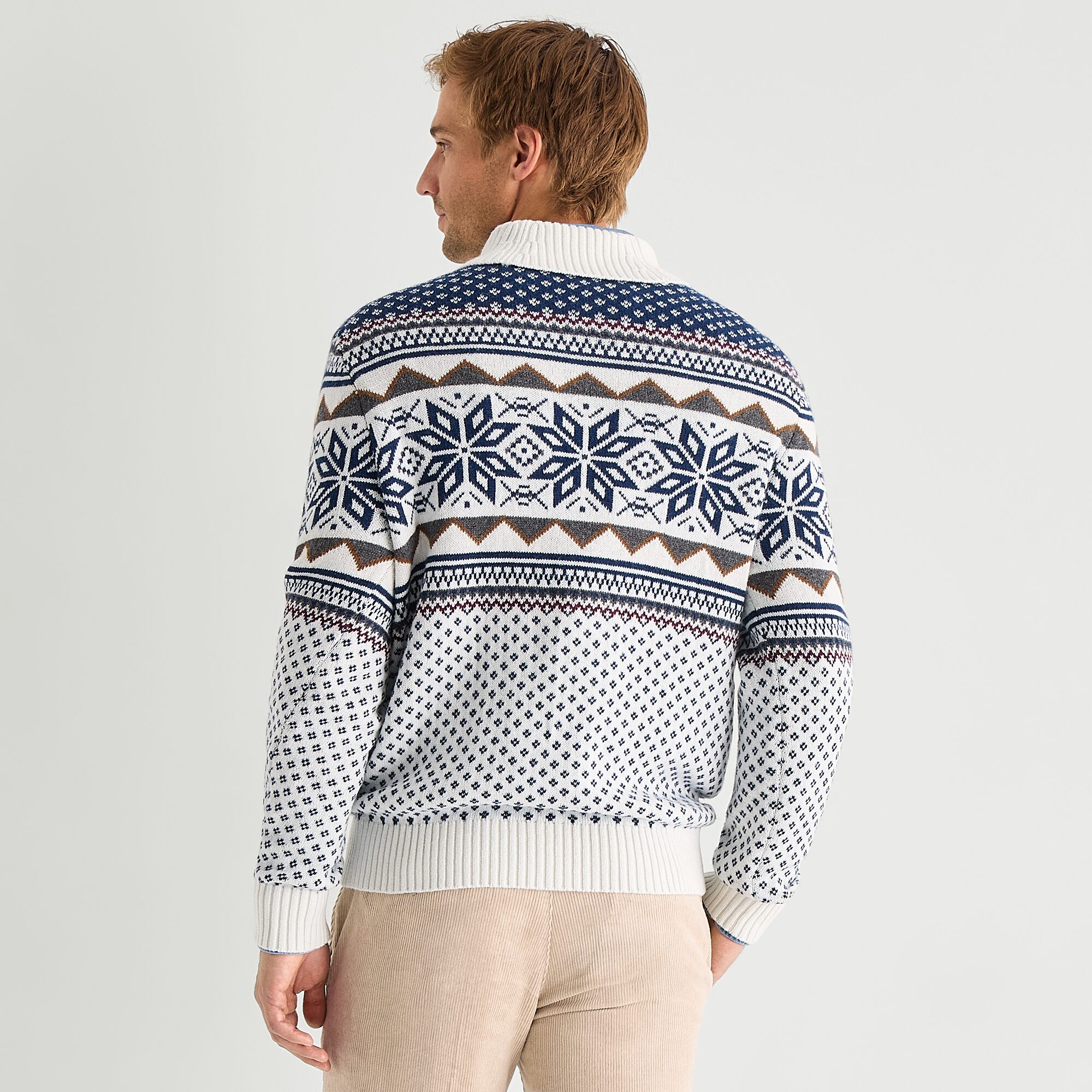 St. John's Bay Fairisle Mens Long Sleeve Pullover Sweater