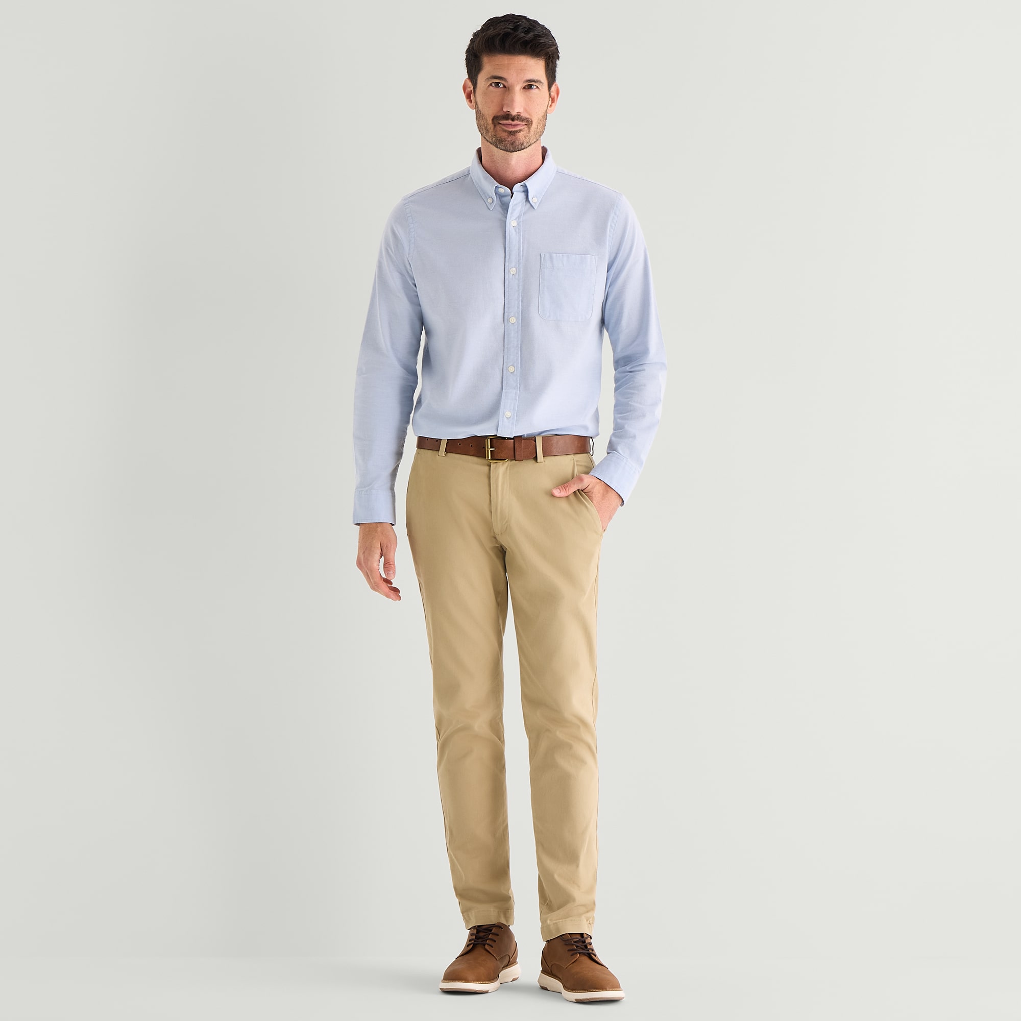 St. John's Bay Washed Oxford Mens Long Sleeve Classic Fit Button-Down Shirt