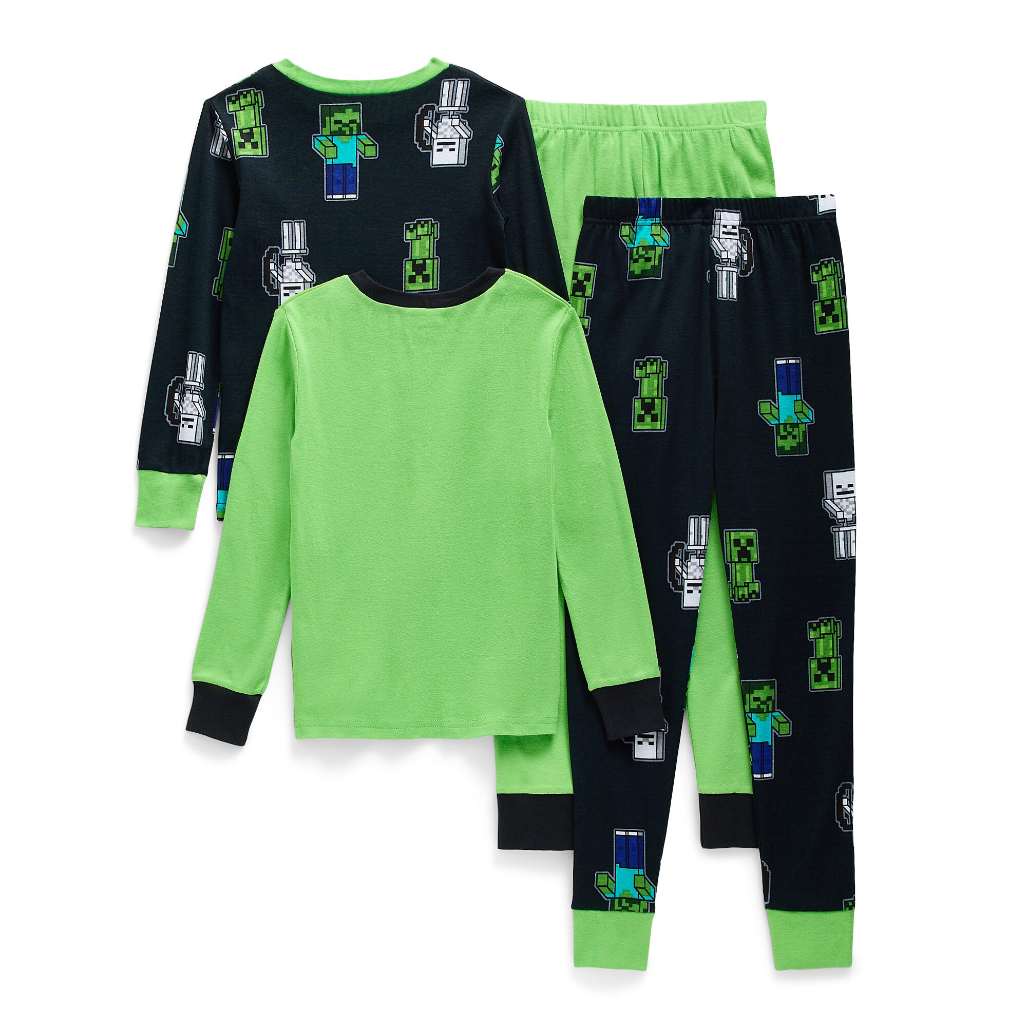 Little & Big Kid Boys Minecraft Crew Neck Long Sleeve 4-pc. Pajama Set