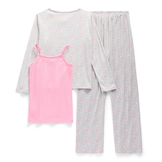 Sleep On It Little & Big Kid Girls Round Neck Long Sleeve 3-pc. Pajama Set