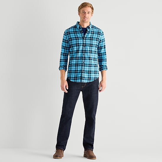 St. John's Bay Mens Long Sleeve Classic Fit Flannel Shirt