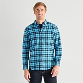 St. John's Bay Mens Long Sleeve Classic Fit Flannel Shirt