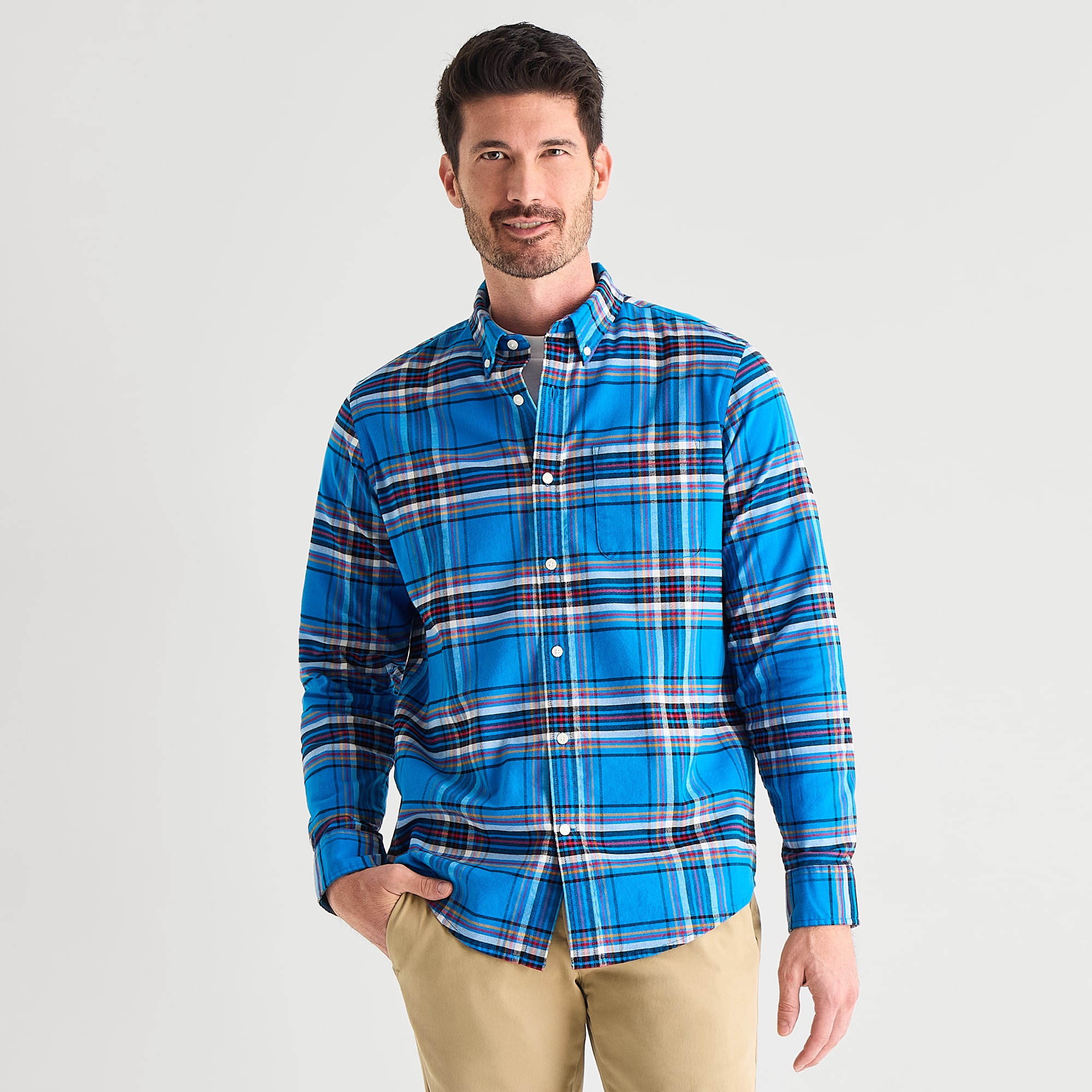 St. John's Bay Mens Long Sleeve Classic Fit Button-Down Shirt