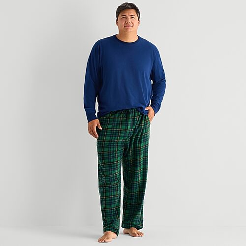 St. John's Bay Mens Big And Tall Microfleece Pajama Pants In Green