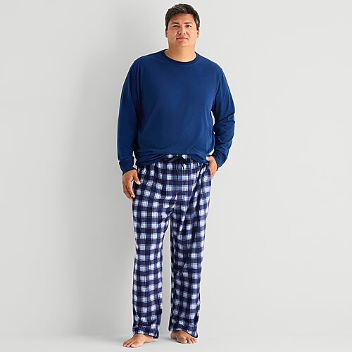 St. John's Bay Mens Big And Tall Microfleece Pajama Pants In Blue