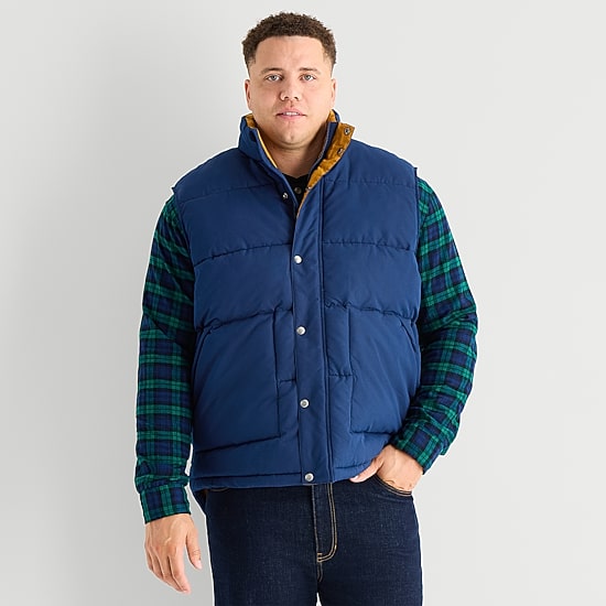 St. John's Bay Cargo Mens Heavyweight Big and Tall Puffer Vest