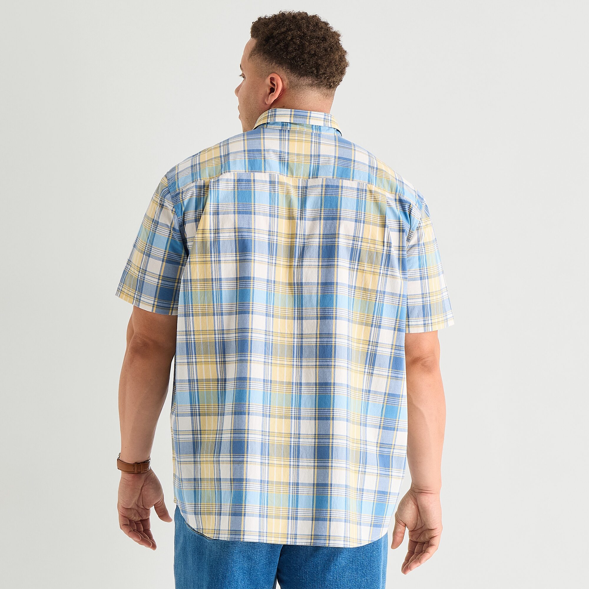 St. John's Bay Everyday Stretch Mens Short Sleeve Classic Fit Big and Tall Button-Down Shirt