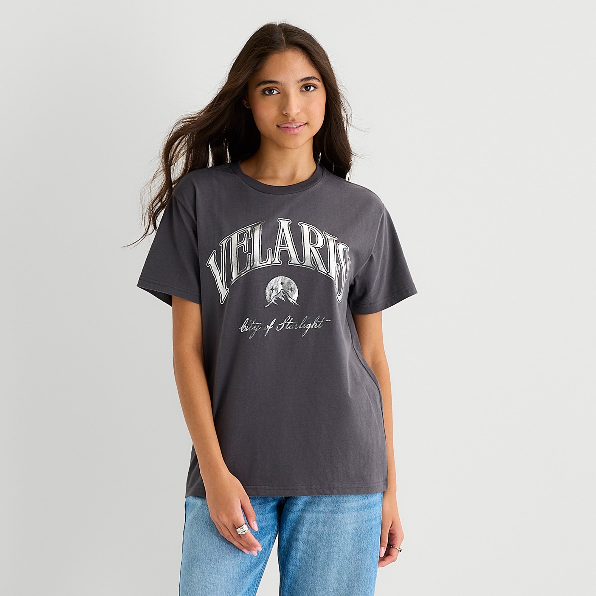 New World Acotar Boyfriend Tee Womens Juniors Round Neck Short Sleeve Classic Fit Graphic T-Shirt