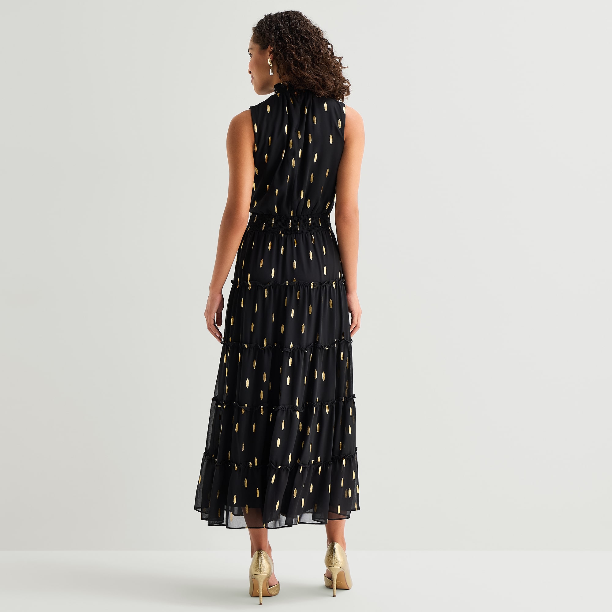MSK Womens Mock Neck Sleeveless Maxi Dress
