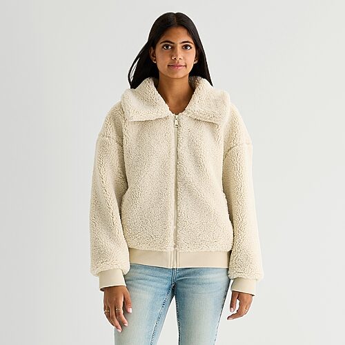 Arizona Womens Heavyweight Bomber Coat In Beige
