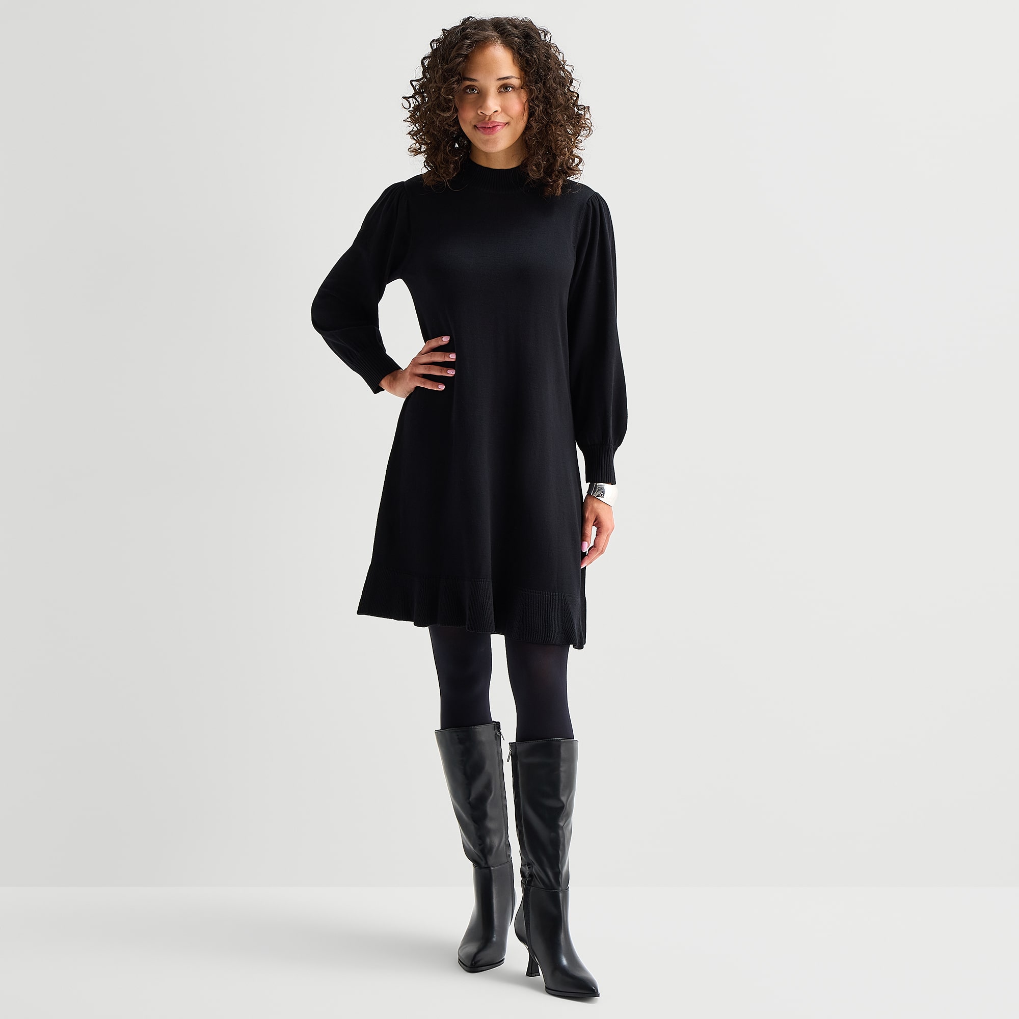 Robbie Bee Womens Long Sleeve Sweater Dress