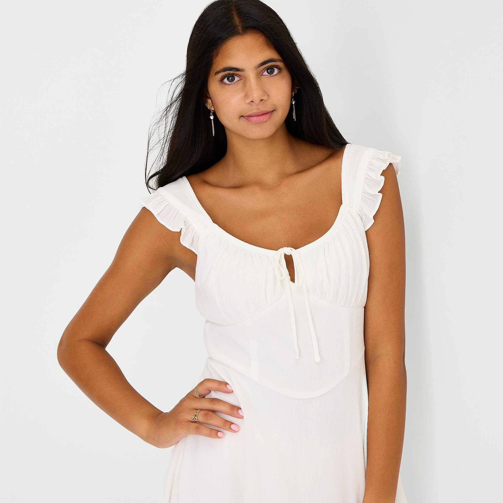 Arizona Womens Juniors Sweetheart Neck Short Sleeve Sundress