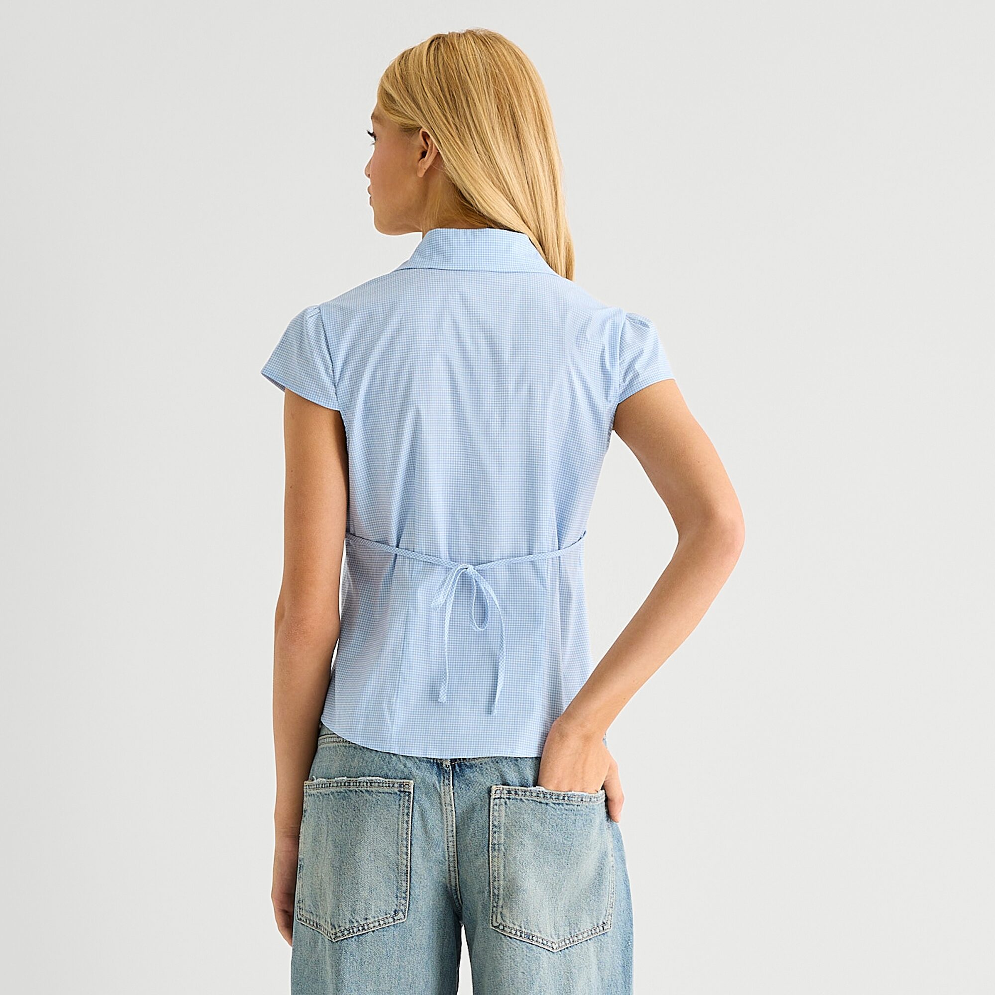 Arizona Womens Juniors Short Sleeve Blouse