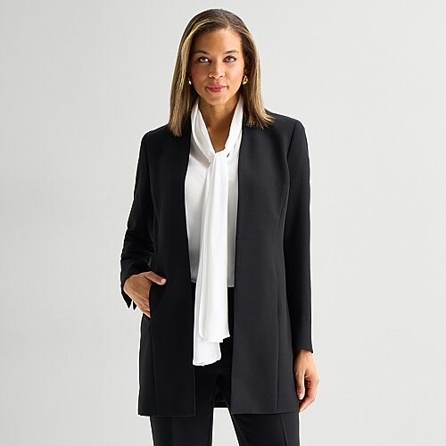 Black Label By Evan Picone Womens Classic Fit Suit Jacket In Black