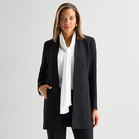 Black Label by Evan-Picone Womens Classic Fit Suit Jacket