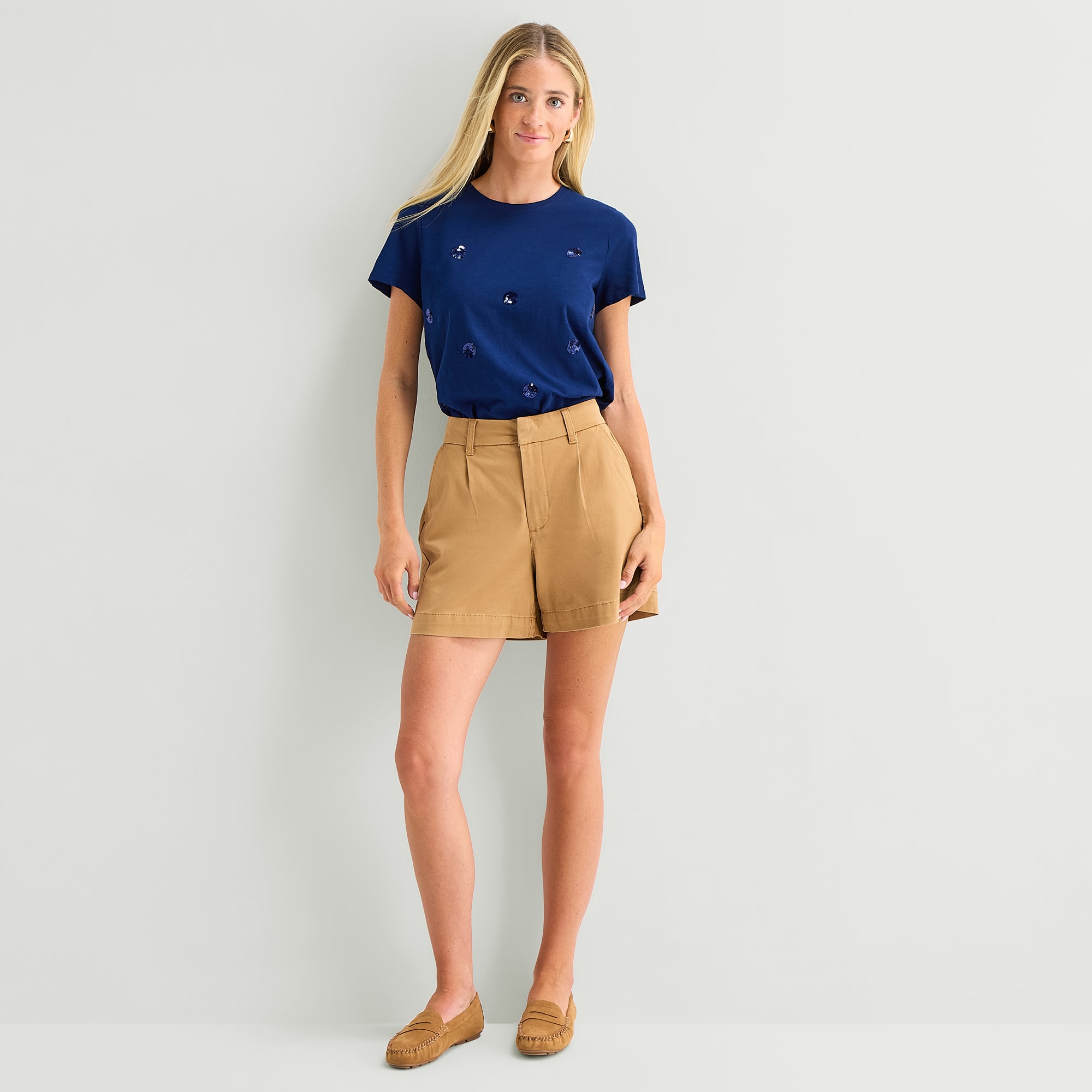 St. John's Bay Womens Crew Neck Short Sleeve T-Shirt