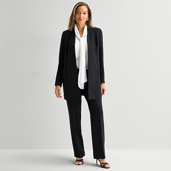 Black Label by Evan-Picone Womens Classic Fit Suit Jacket