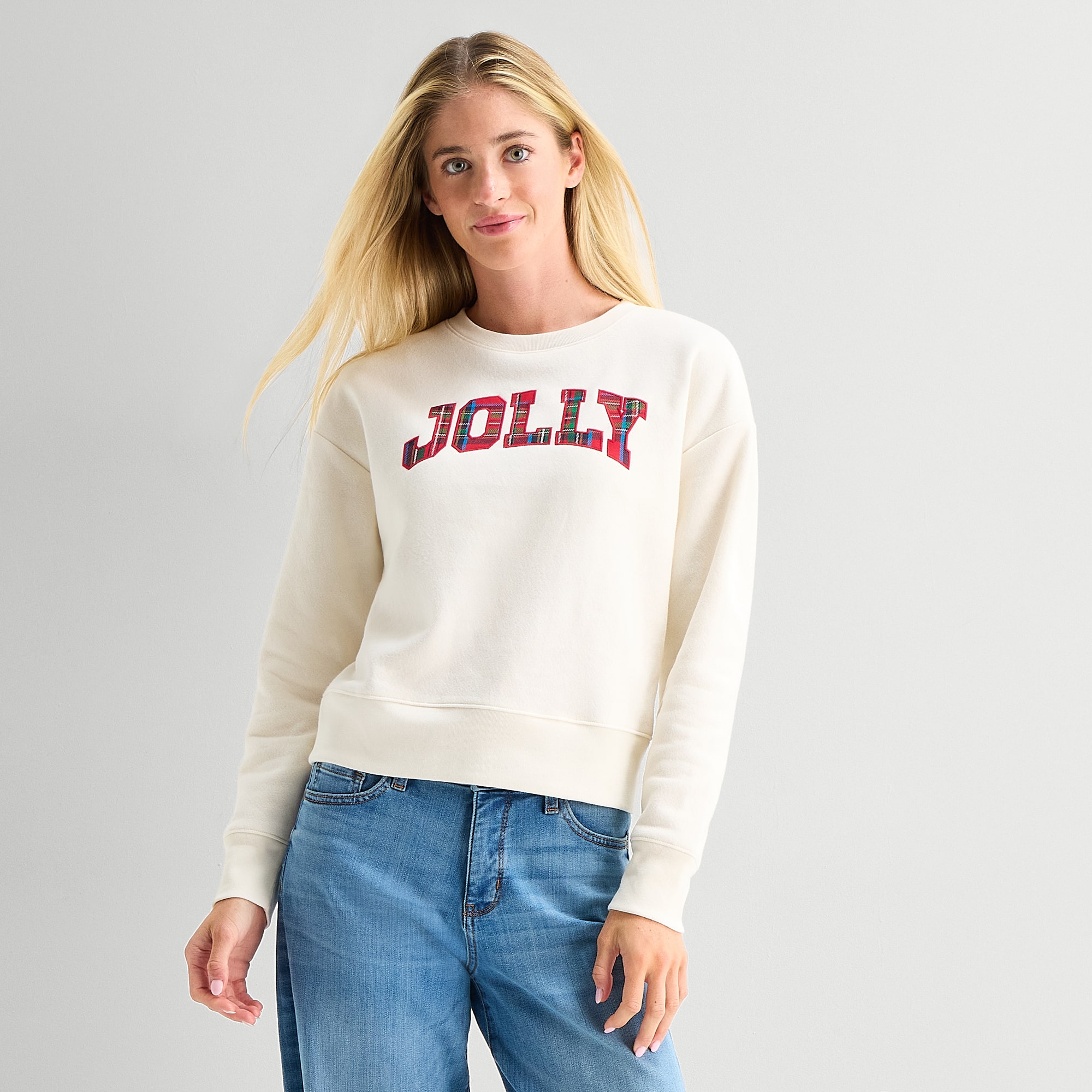 St. John's Bay Womens Crew Neck Long Sleeve Sweatshirt