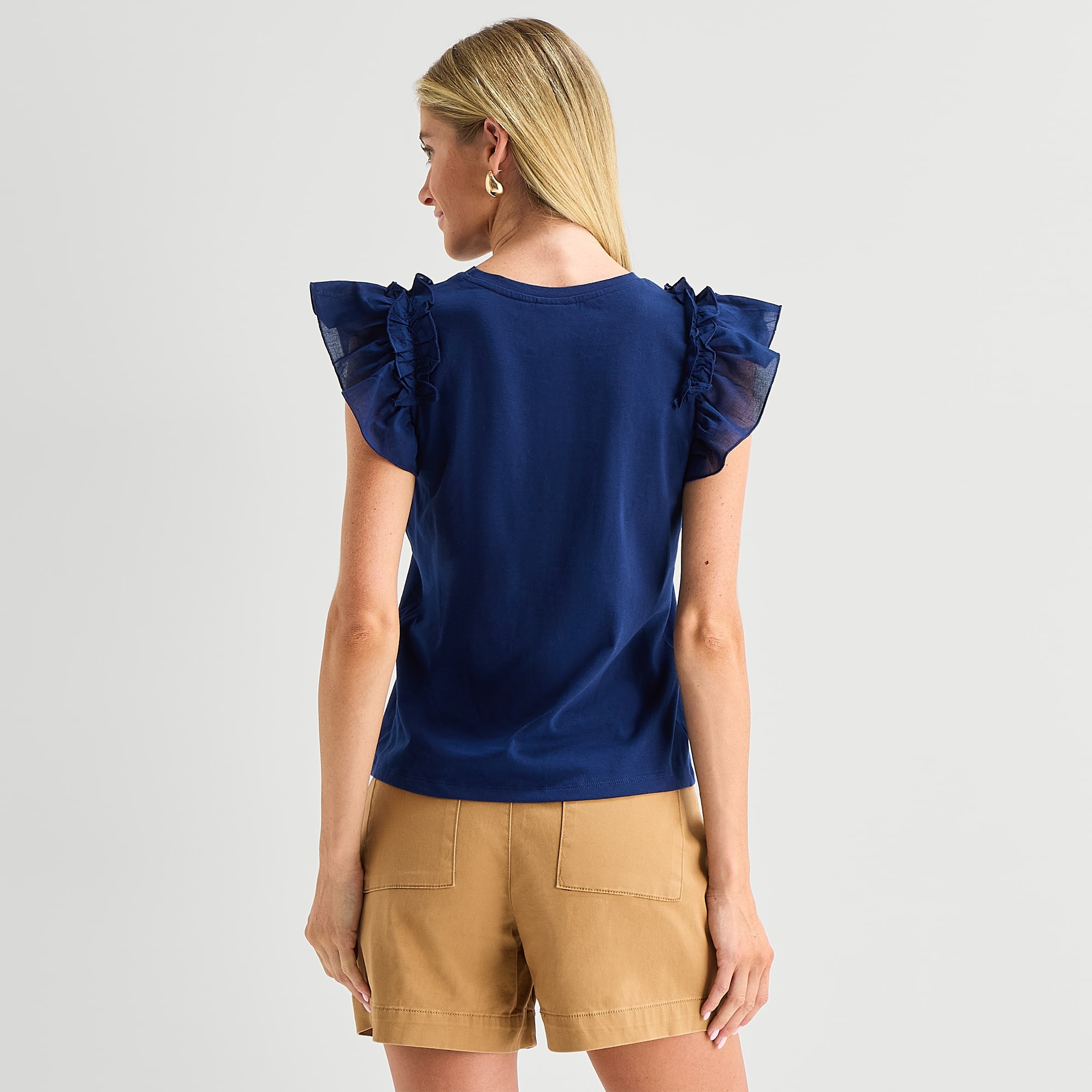 St. John's Bay Womens Crew Neck Short Sleeve T-Shirt