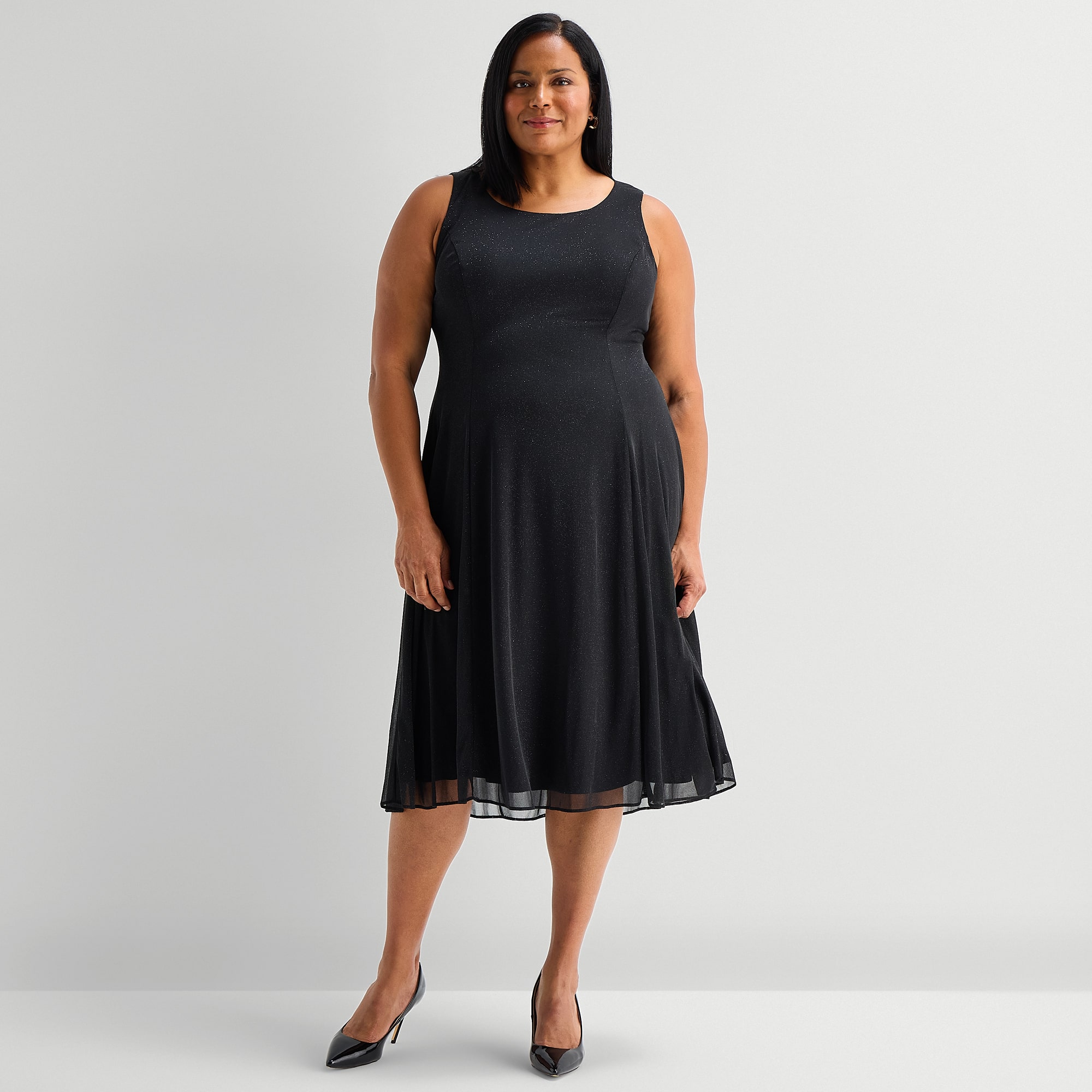 Danny & Nicole Womens Plus Midi Jacket Dress
