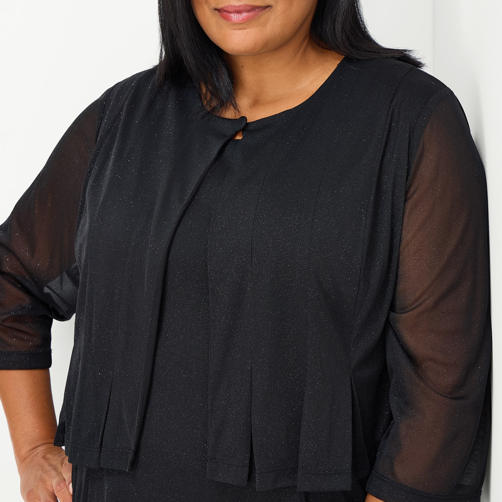 Danny & Nicole Womens Plus Midi Jacket Dress