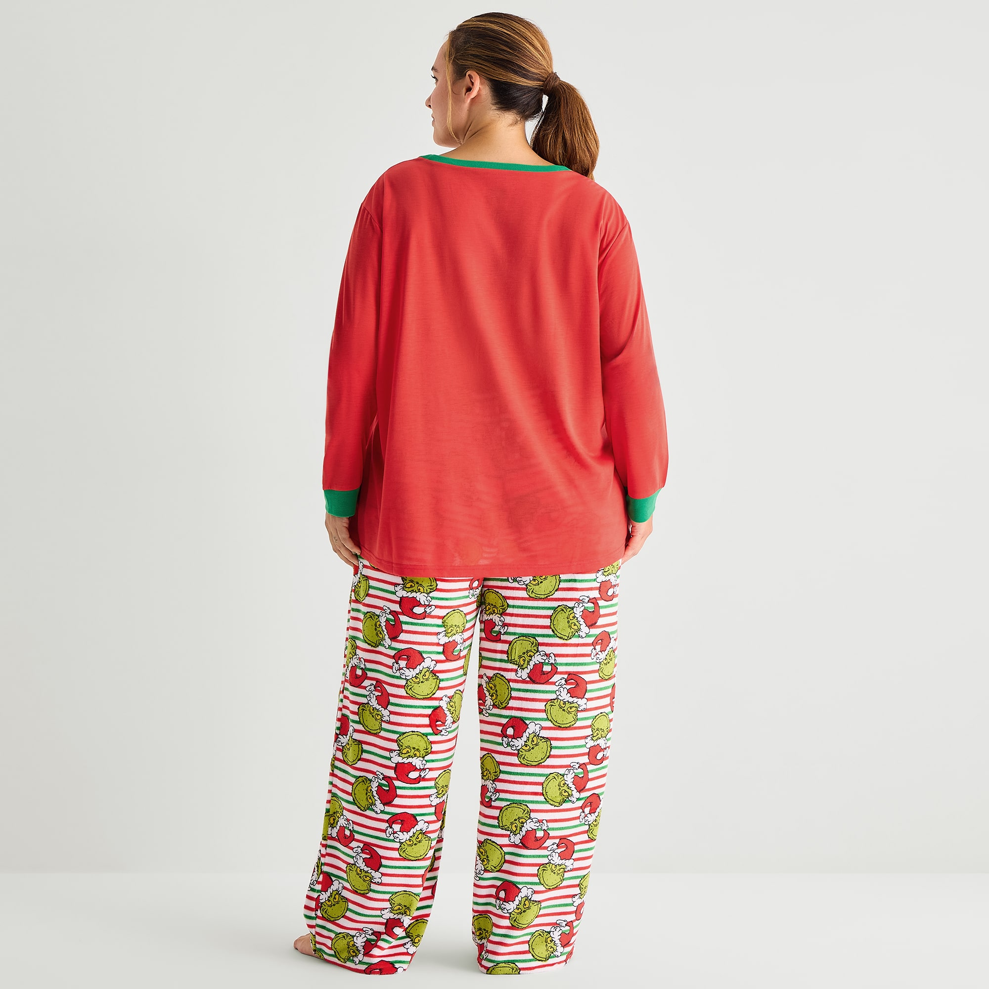 Womens Grinch Long Sleeve 2-pc. Pajama Set