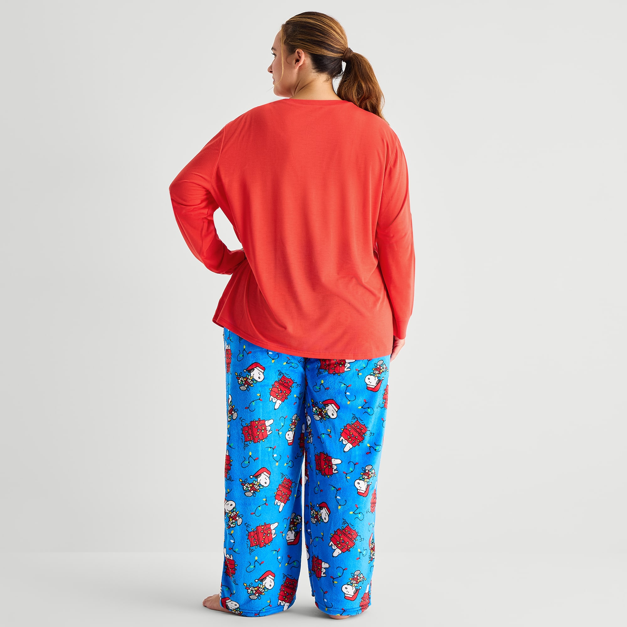 Womens Peanuts Long Sleeve 2-pc. Pajama Set