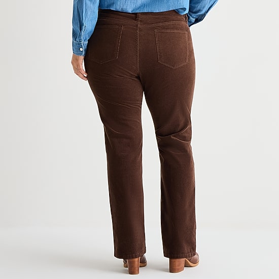 St. John's Bay Womens Plus Mid Rise Straight Corduroy Pant
