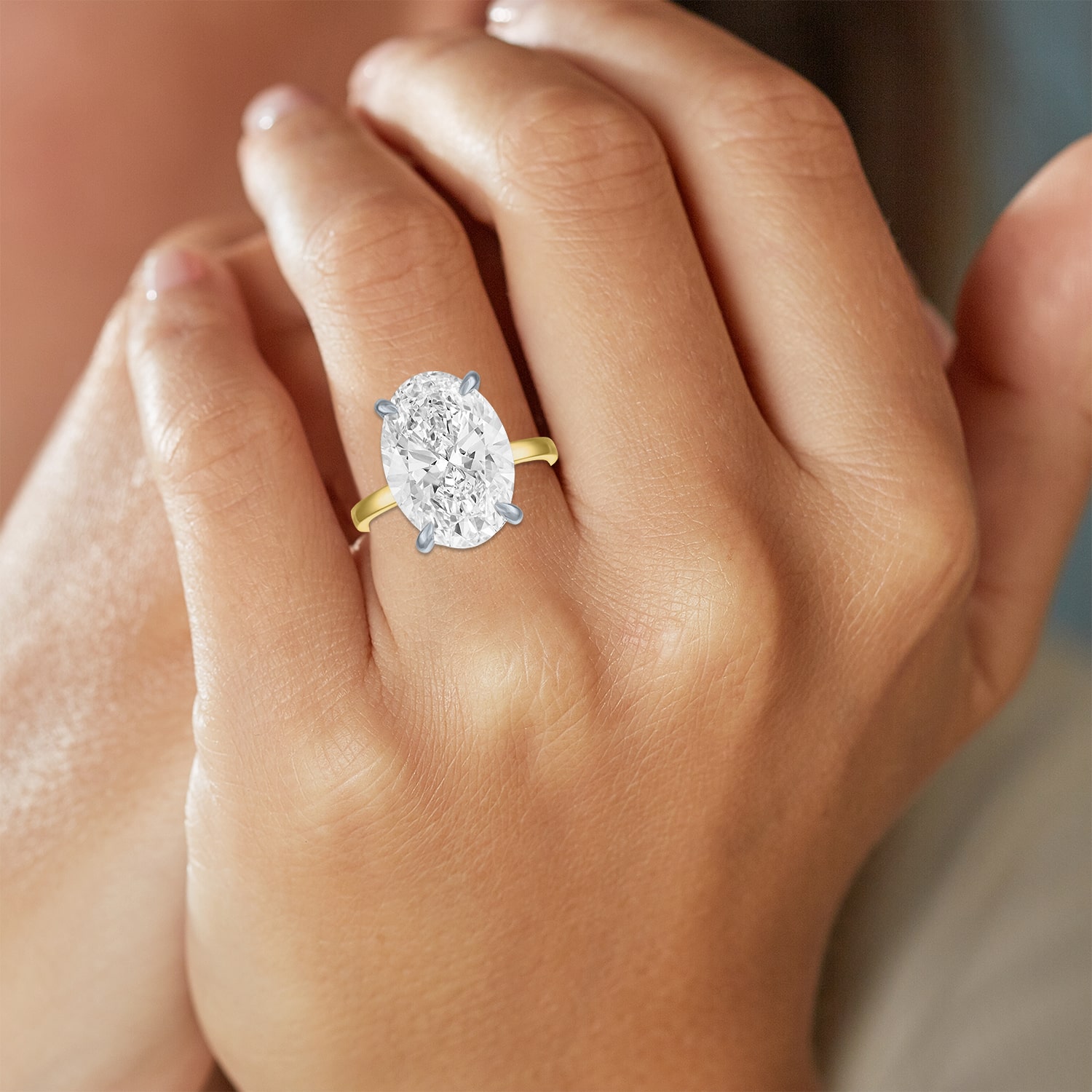 Bridal Addiction (E-F / Vs1-Vs2) Womens / Ct. T.W. Lab Grown White Diamond 14K Gold Oval Solitaire Engagement Ring
