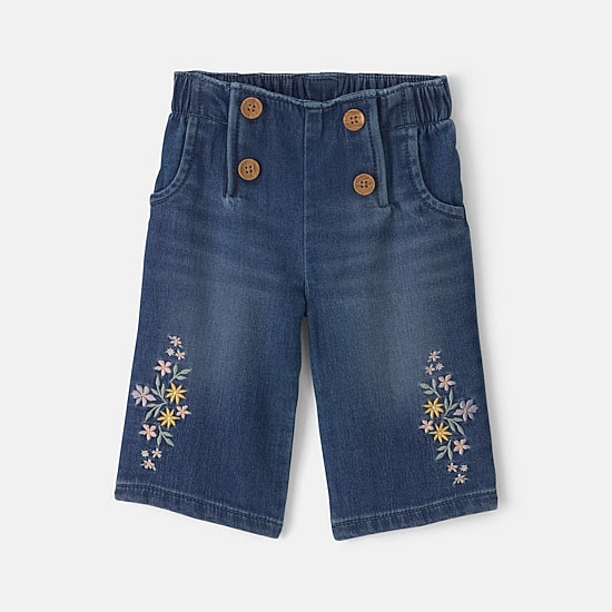 Oshkosh Baby Girls Mid Rise Wide Leg Regular Fit Pull-On Pant