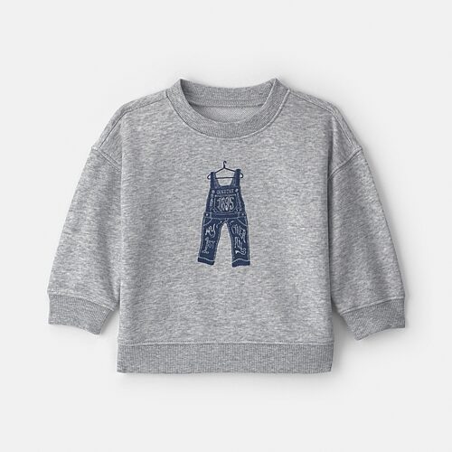 Oshkosh Baby Boys Crew Neck Long Sleeve Sweatshirt In Gray