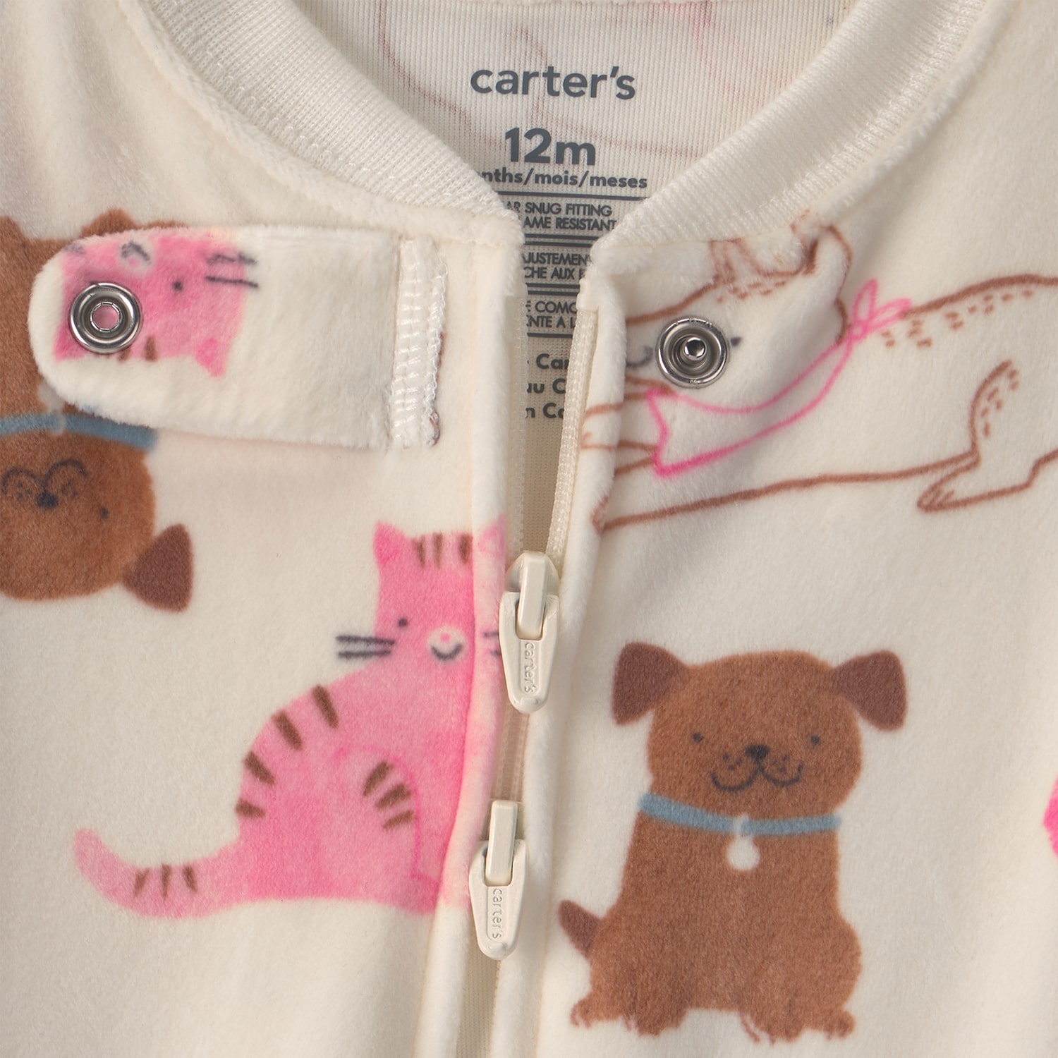 Carter's Baby Girls Footed Crew Neck Long Sleeve One Piece Pajama