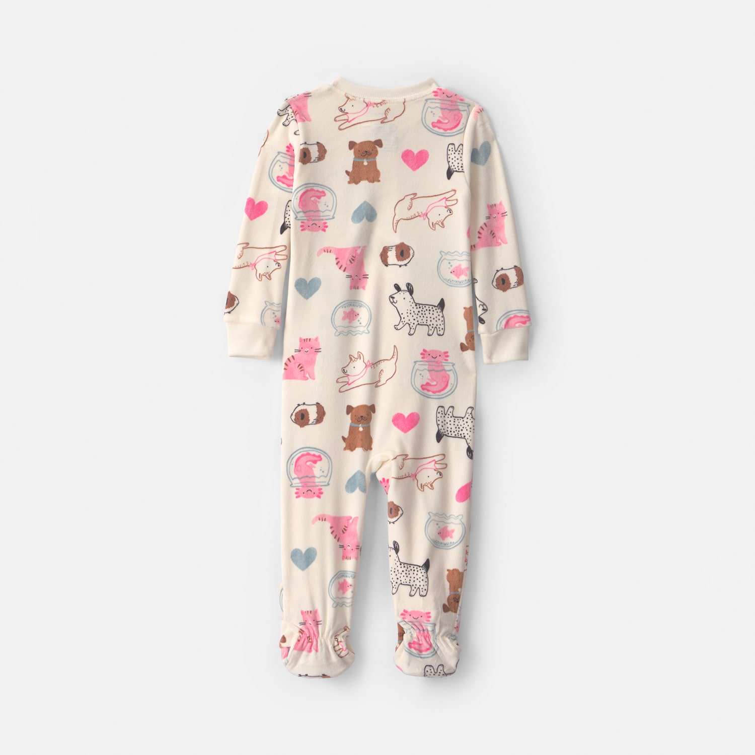 Carter's Baby Girls Footed Crew Neck Long Sleeve One Piece Pajama