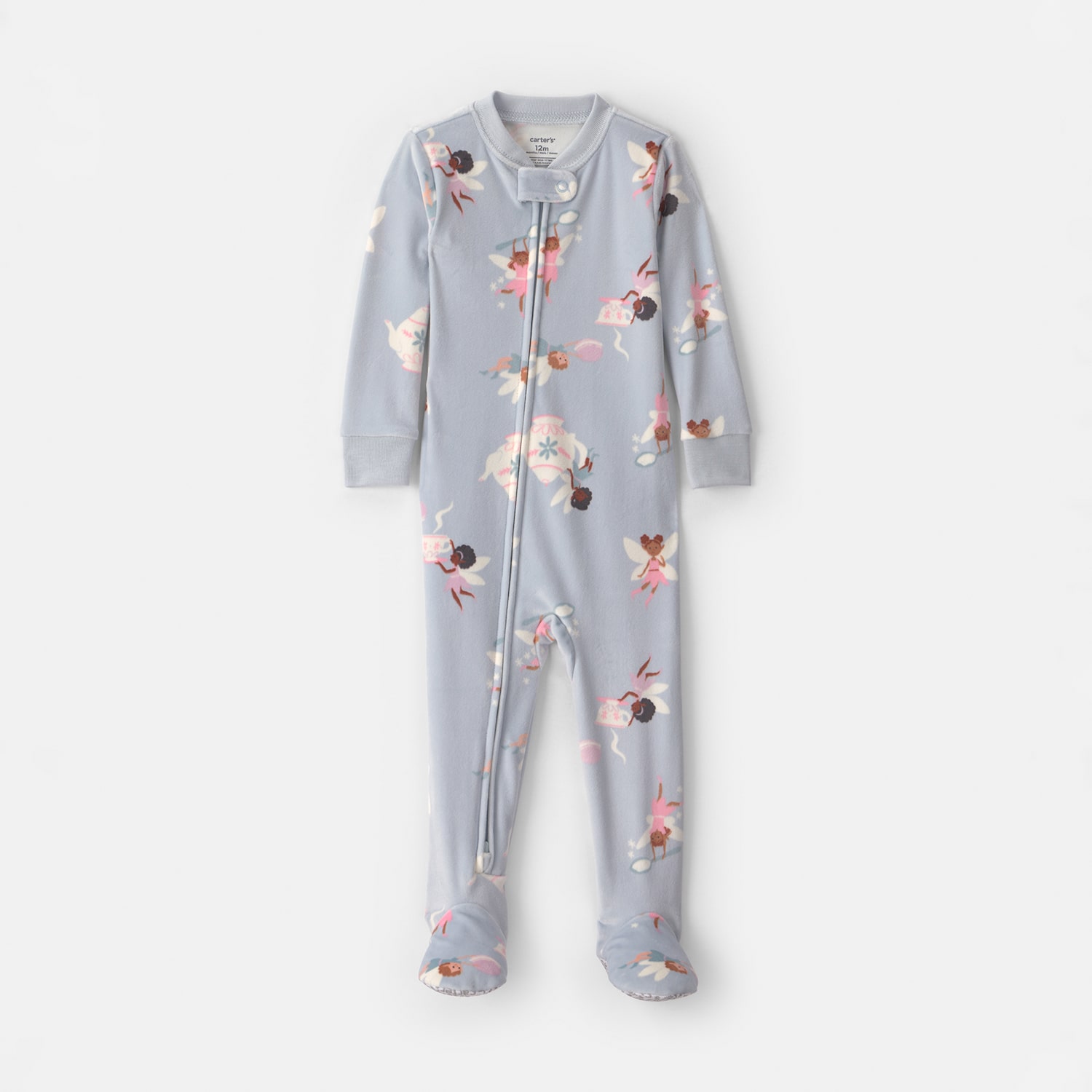 Carter's Baby Girls Footed Crew Neck Long Sleeve One Piece Pajama