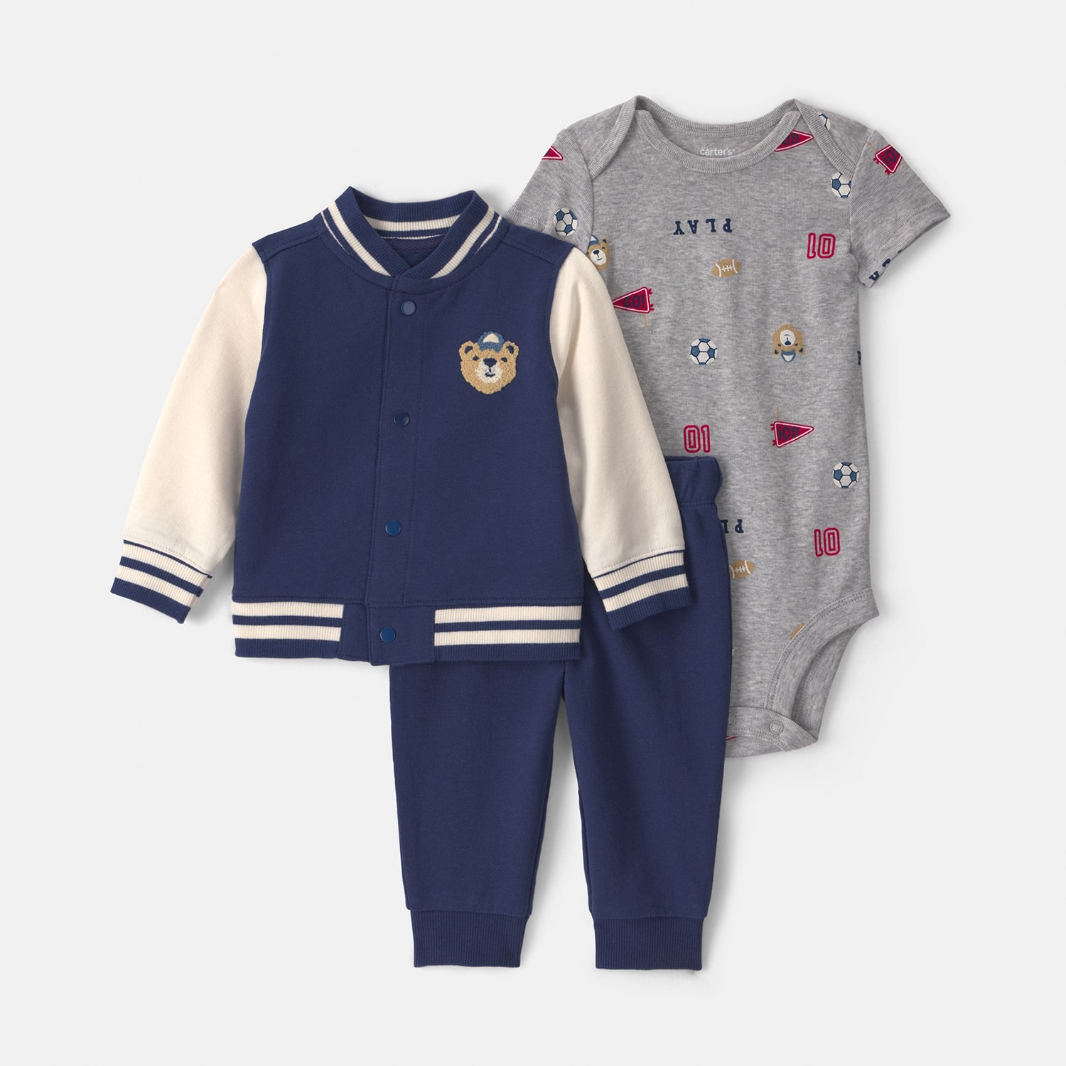 Carter's Baby Boys Crew Neck Long Sleeve Cardigan