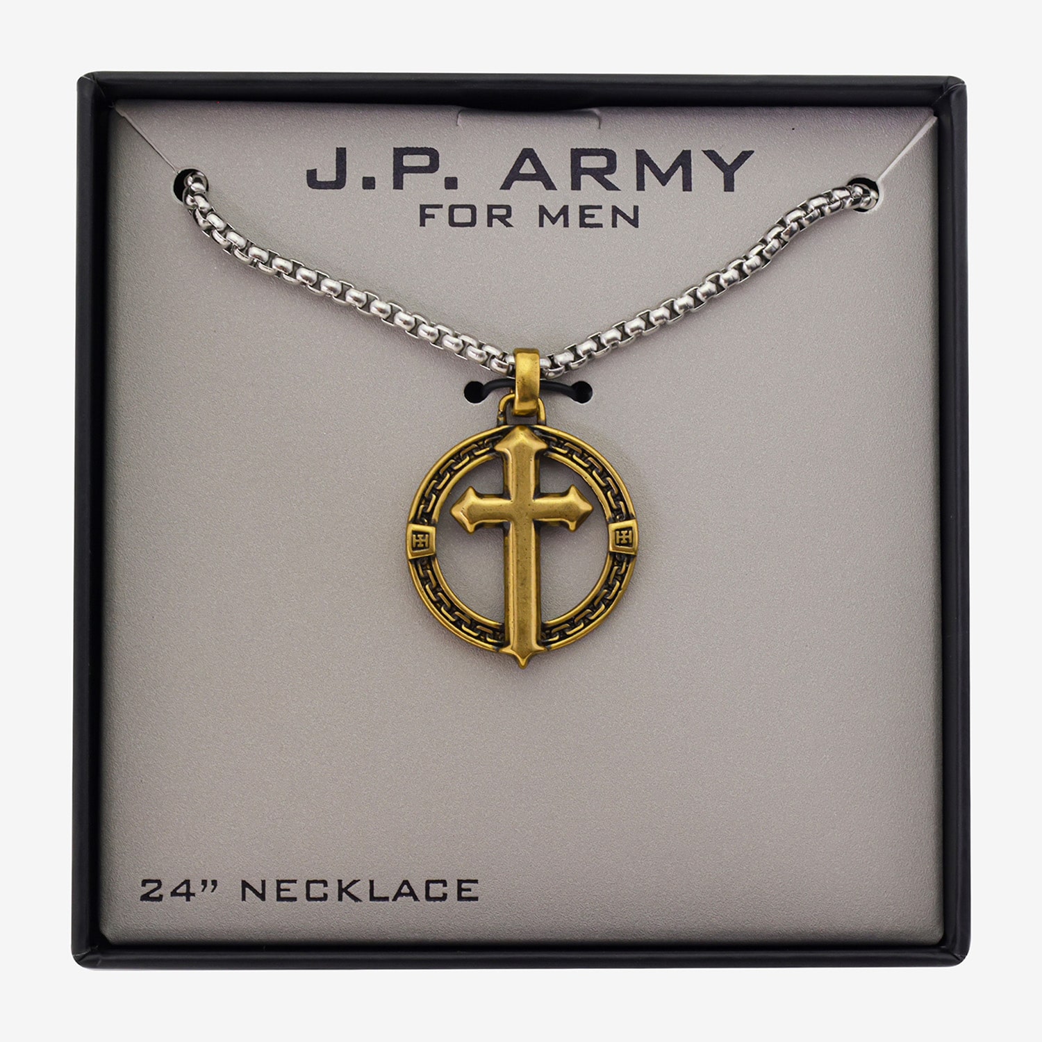 J.P. Army Mens 24 Inch Box Chain Necklace