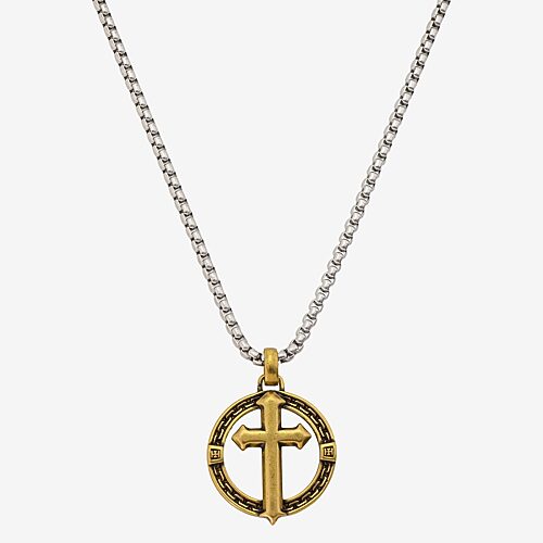 J.p. Army Mens 24 Inch Box Chain Necklace In Stainless Steel